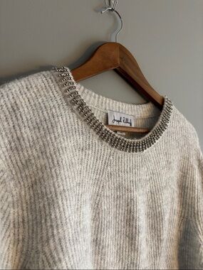Sweater with Metallic Beaded Trim